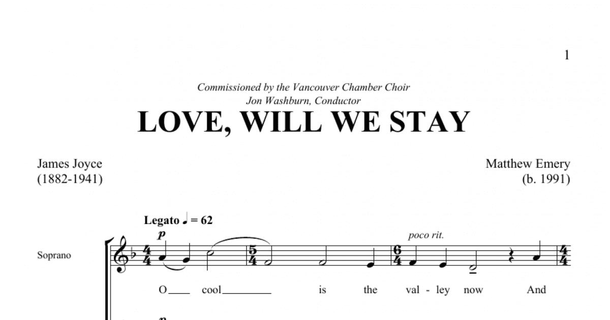 Love Will We Stay Satb Choir Print Sheet Music Now 4088