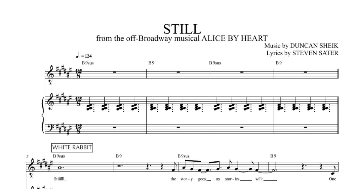 Still (from Alice By Heart) (Piano & Vocal) - Print Sheet Music Now