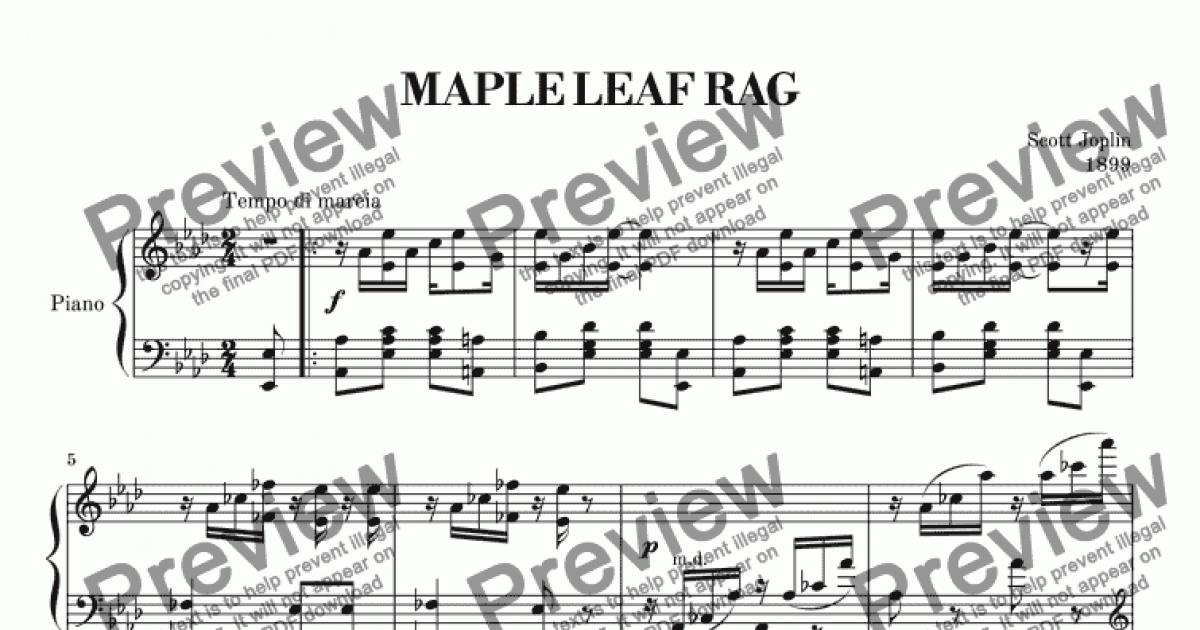 Maple Leaf Rag Joplin Download Sheet Music Pdf File