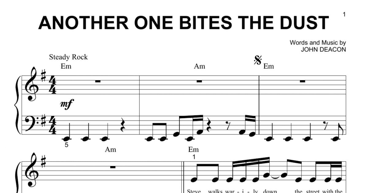 Another One Bites The Dust, (intermediate) sheet music for piano solo