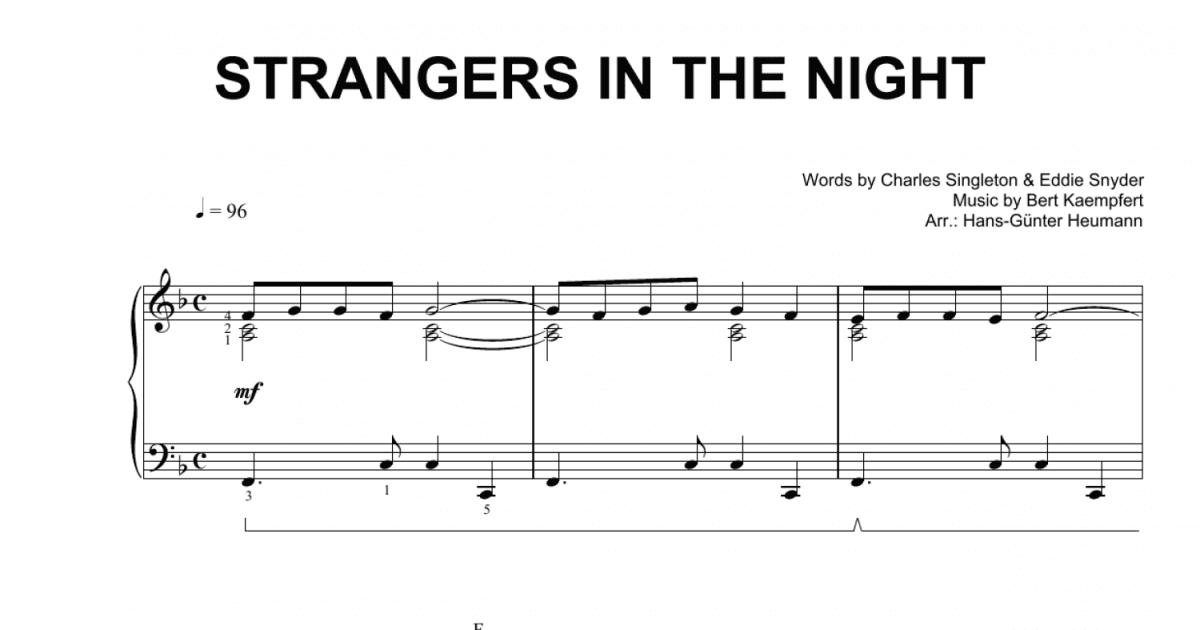 STRANGERS IN THE NIGHT Easy Piano Sheet music