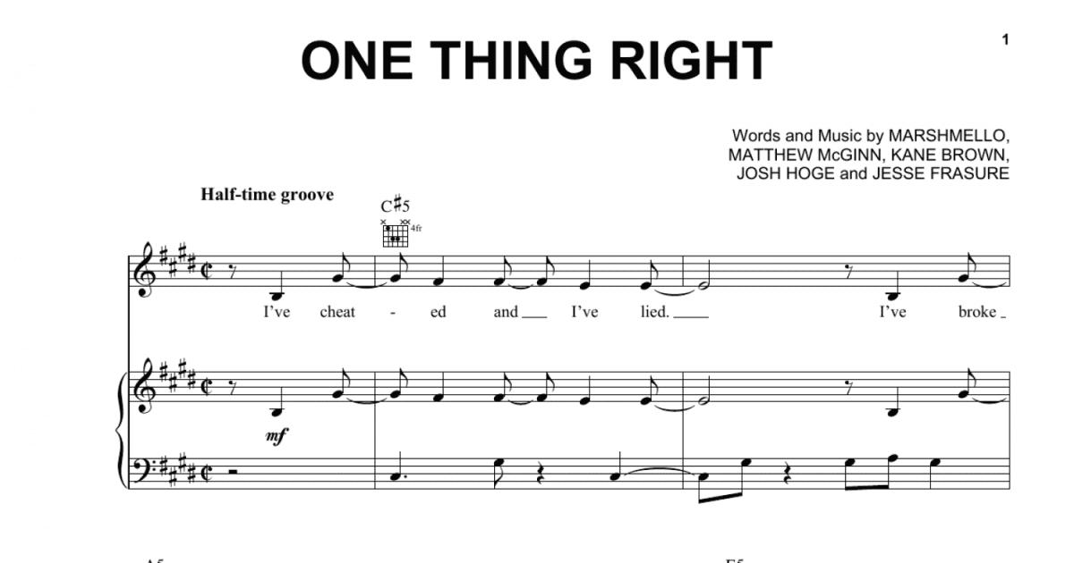 One thing right deals piano