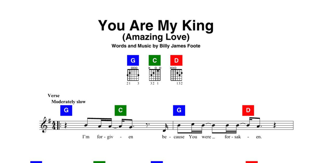 You Are My King Amazing Love Chordbuddy Print Sheet Music Now 4925