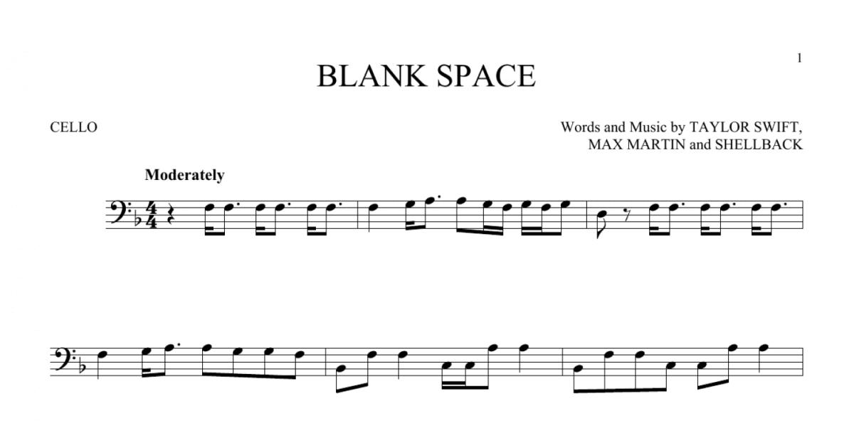 Taylor Swift Glitch - Bass Clef Instrument Sheet Music (Cello