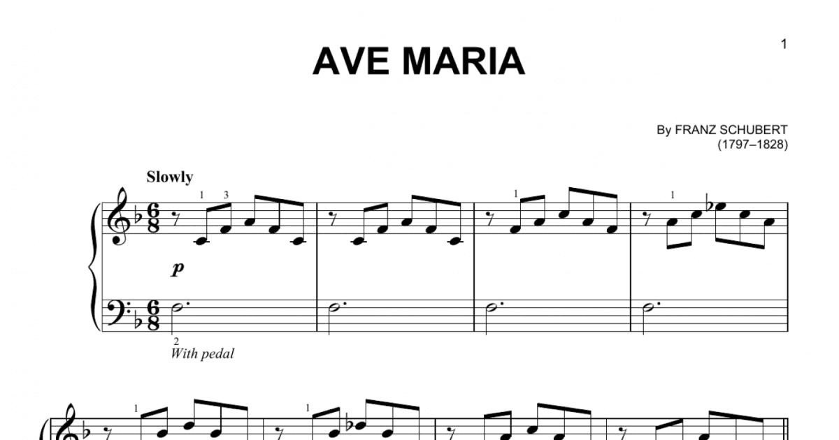 Ave Maria (Very Easy Piano) - Print Sheet Music Now