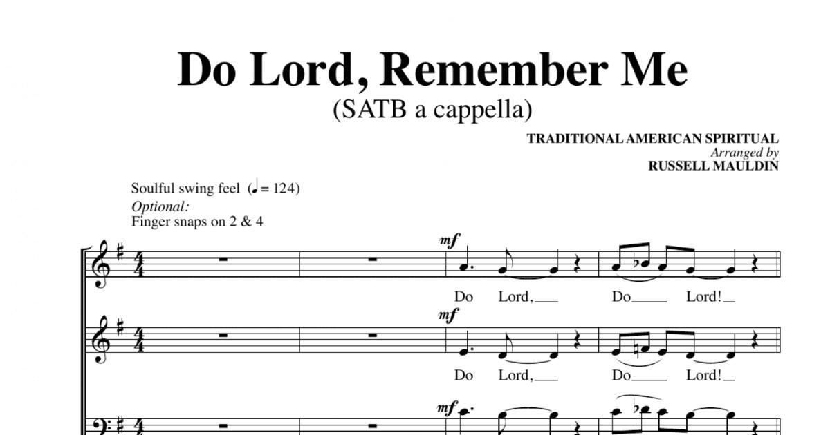 Do Lord, Remember Me (SATB Choir) - Print Sheet Music Now