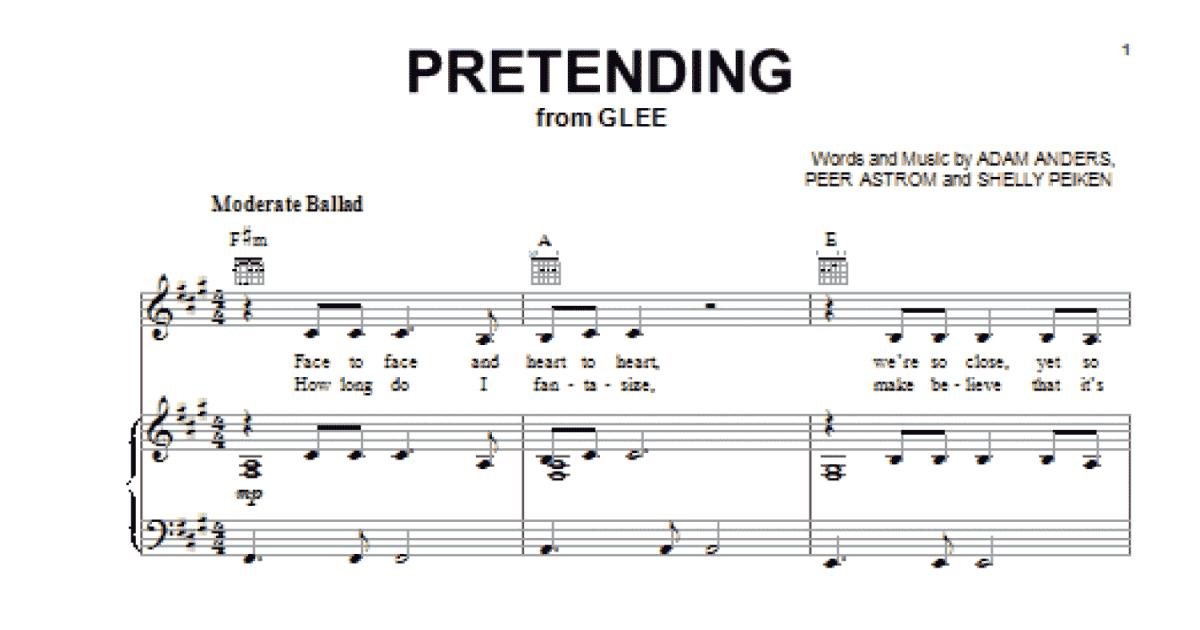 Pretending (Guitar Chords/Lyrics) - Print Sheet Music Now