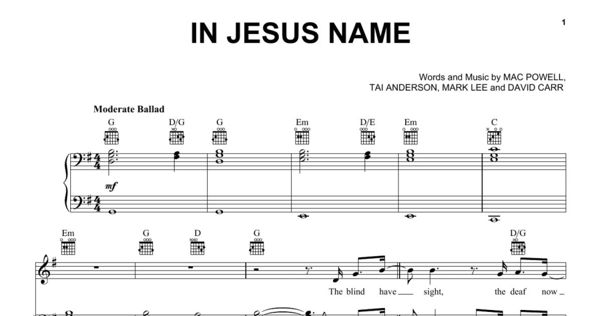 In Jesus Name (Piano, Vocal & Guitar Chords (Right-Hand Melody))