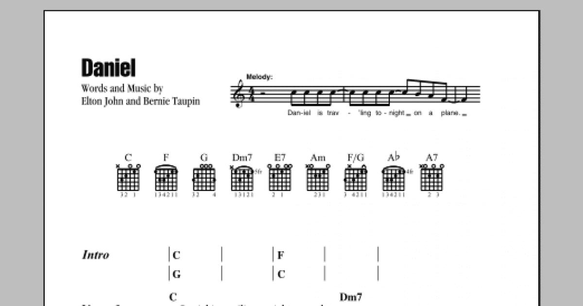 Daniel (Guitar Chords/Lyrics) - Print Sheet Music Now