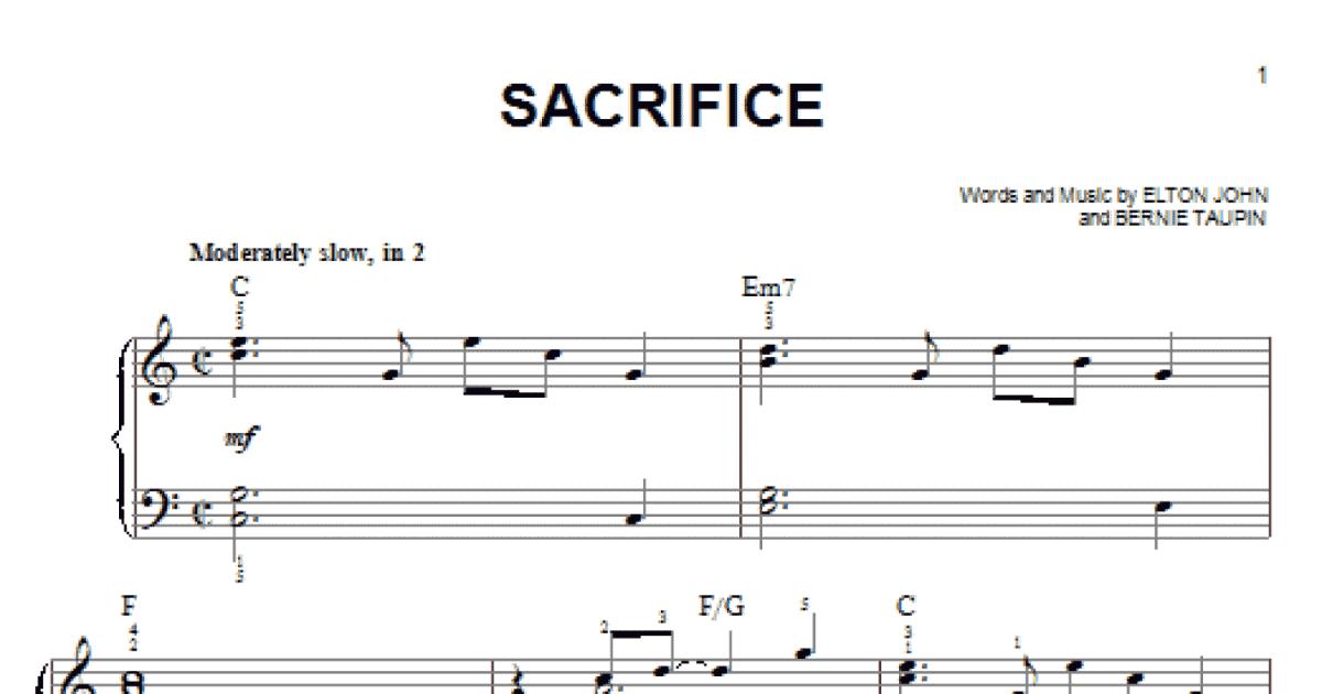 Sacrifice (Piano Chords/Lyrics) - Print Sheet Music Now