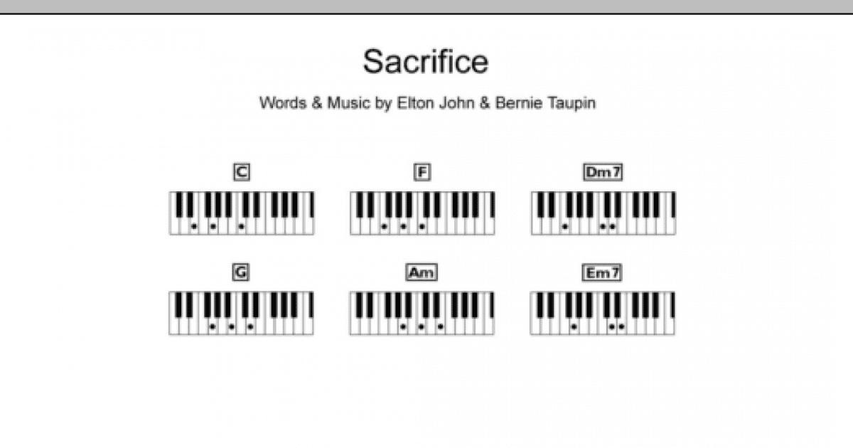 Sacrifice (Piano Chords/Lyrics) - Print Sheet Music Now