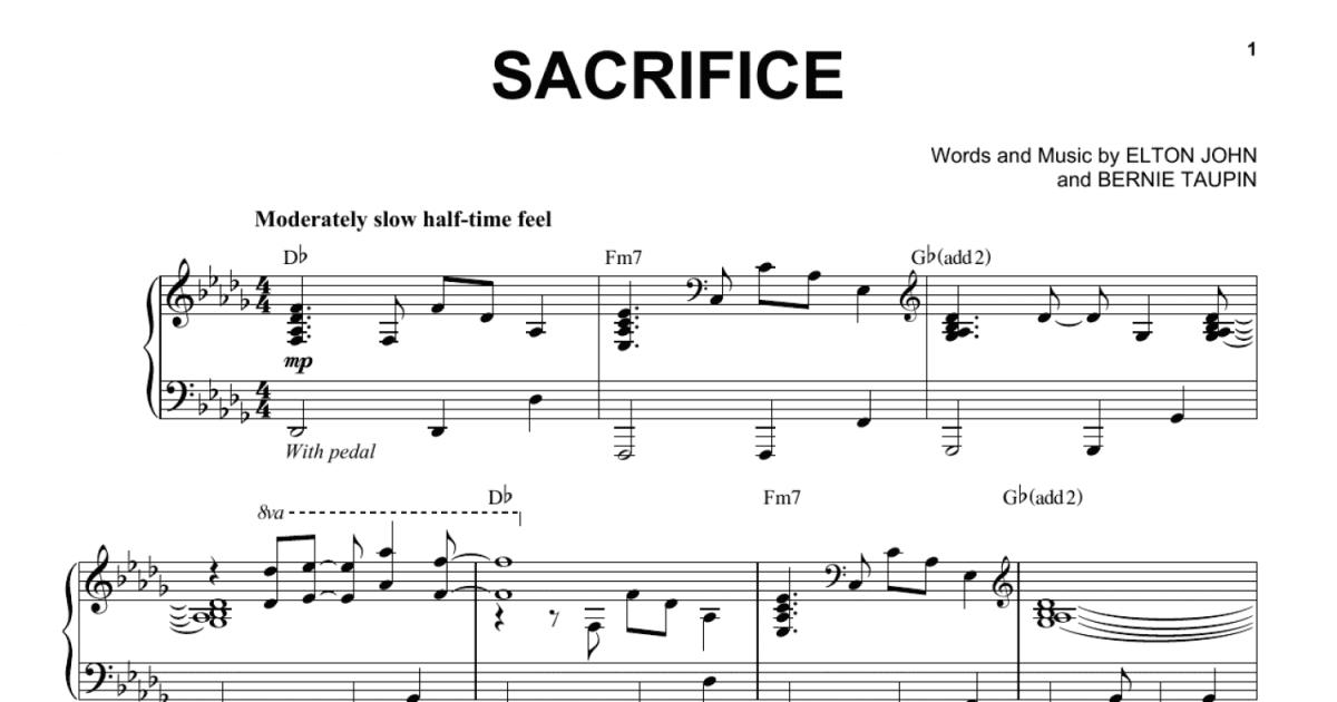 Elton John 'Sacrifice' Sheet Music, Chords & Lyrics