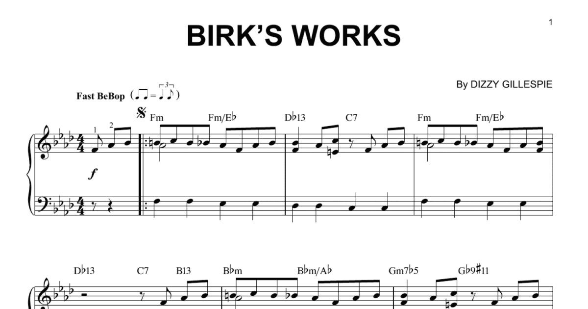 Birks Works Piano Solo Print Sheet Music Now 7857