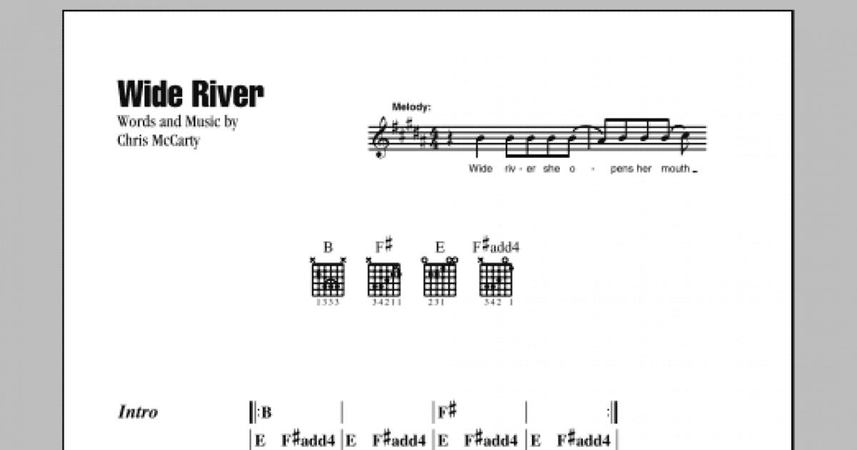 Wide River (Guitar Chords/Lyrics) - Print Sheet Music Now