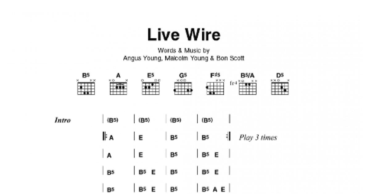 Live Wire sheet music for guitar (chords) (PDF)