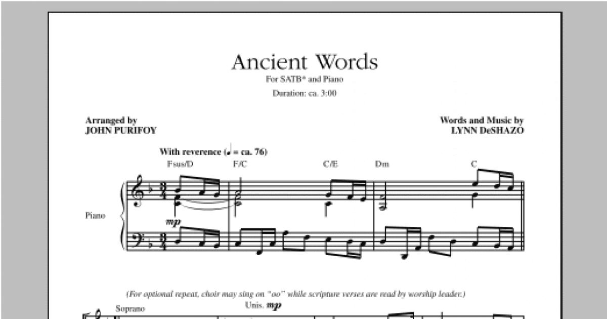 Ancient Words Satb Choir Print Sheet Music Now 6850
