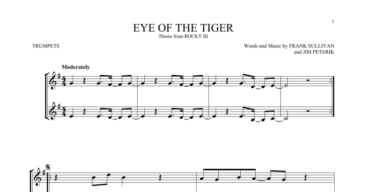 Survivor - Eye of the Tiger - For Trumpet Sheet music for Piano (Solo) Easy