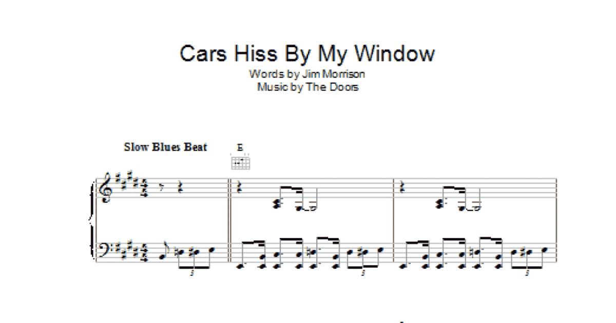 Cars Hiss By My Window Piano Vocal Guitar Chords for Voice keyboard Sheet Music to Print