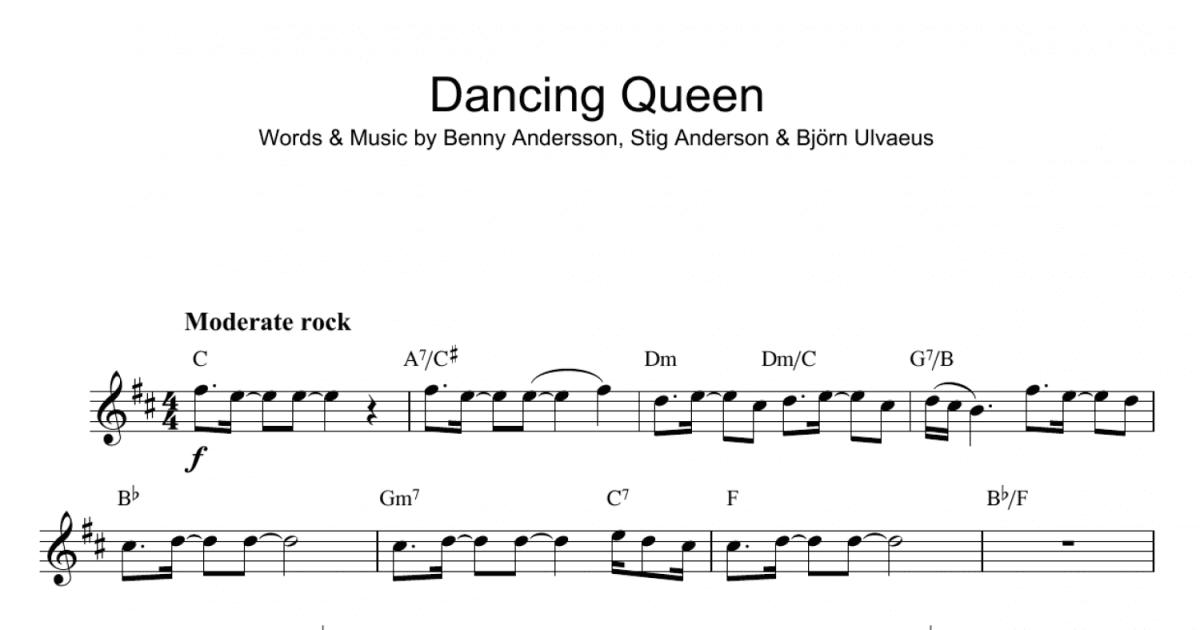 ABBA Dancing Queen - Tenor Saxophone Sheet Music (Tenor Saxophone Solo)  in C Major - Download & Print - SKU: MN0104502