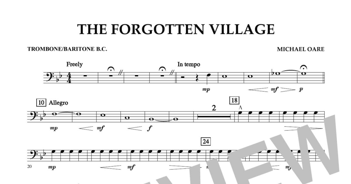 The Forgotten Village Trombone Baritone B C Concert Band