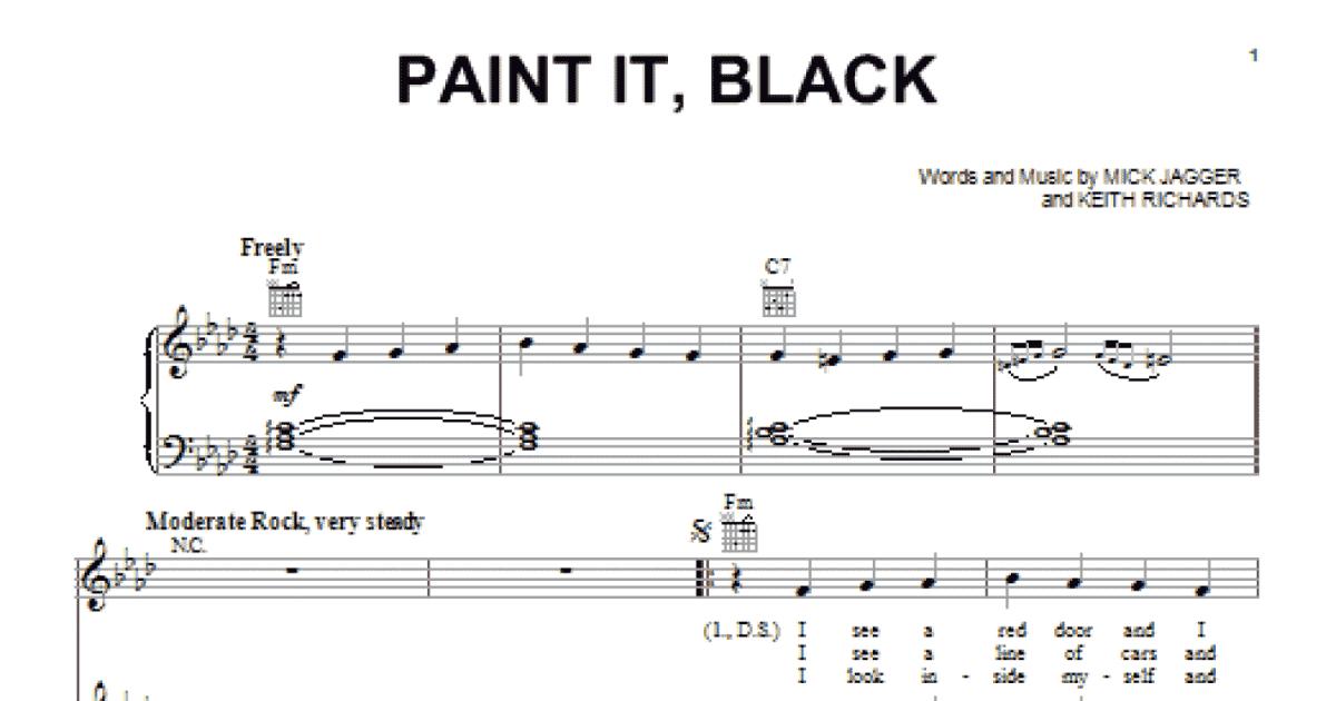 Paint It, Black by The Rolling Stones » Piano, Vocal & Guitar