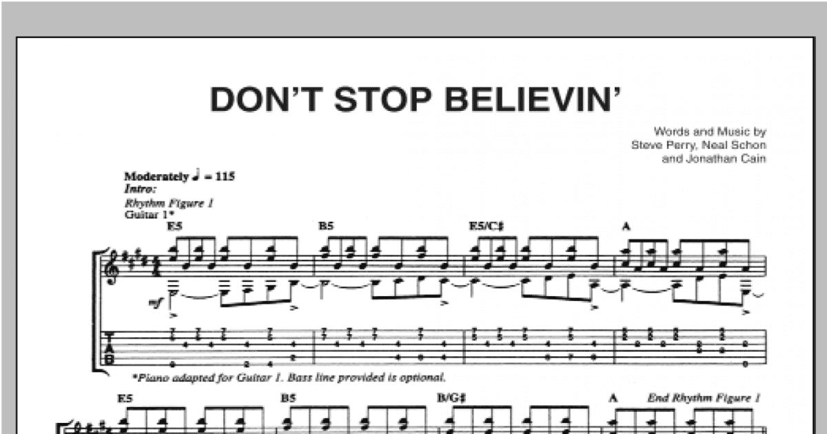 Don't Stop Believin' (Guitar Tab) - Print Sheet Music Now