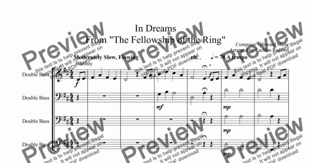 In Dreams From The Fellowship of the Ring - Download Sheet Music PDF