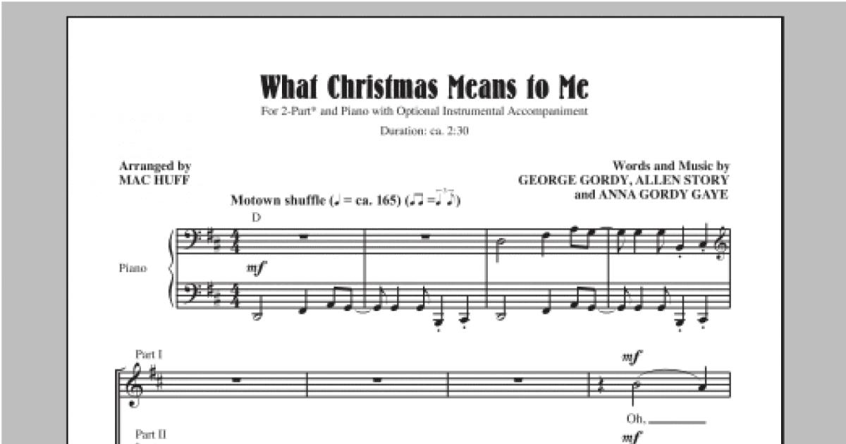 What Christmas Means To Me (2Part Choir) Print Sheet Music Now