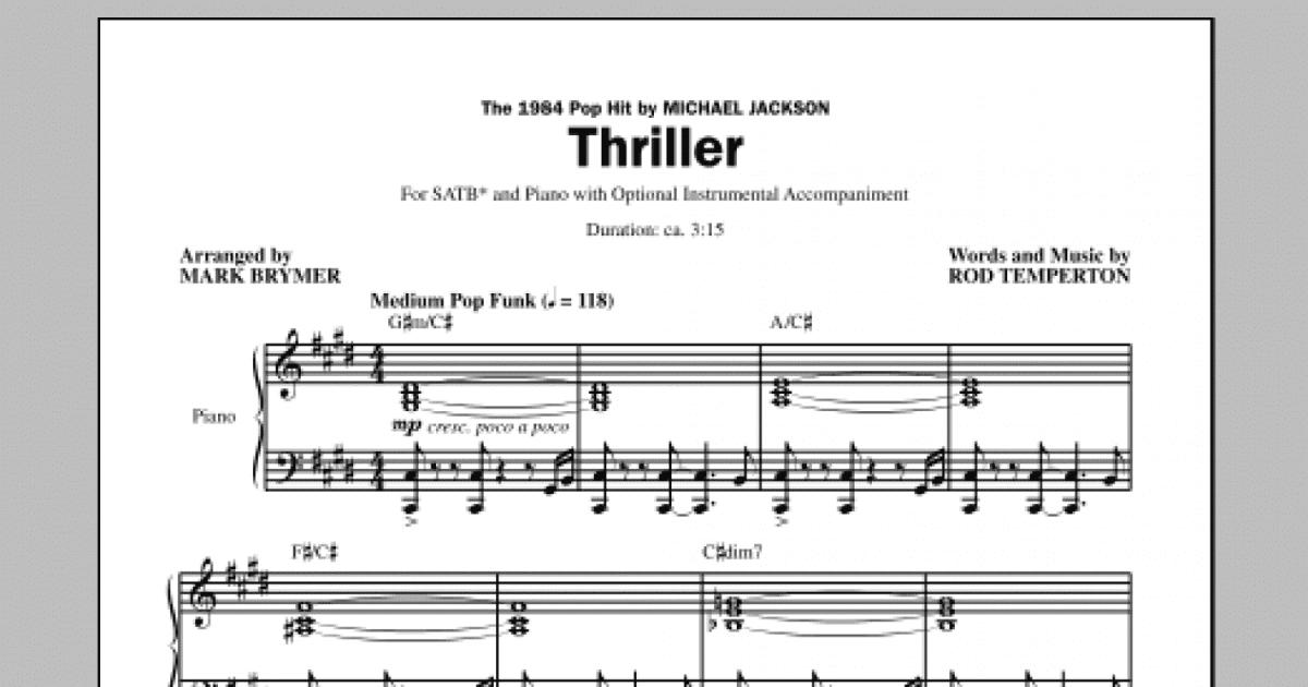 Thriller - Michael Jackson - Harp Sheet Music PDF