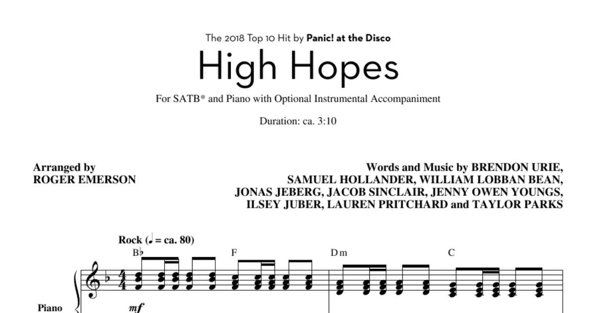 High Hopes Arr Roger Emerson Satb Choir Print Sheet Music Now 