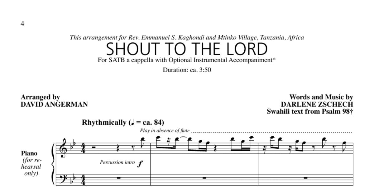 Shout to the Lord (SATB ) by Darlene Zschech