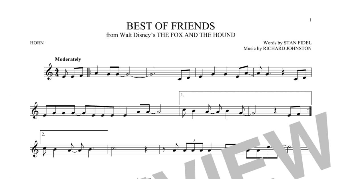 Best Of Friends (from The Fox And The Hound) sheet music for flute solo