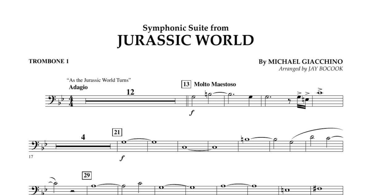 Jurassic World (Symphonic Suite) - Trombone 1 (Concert Band)