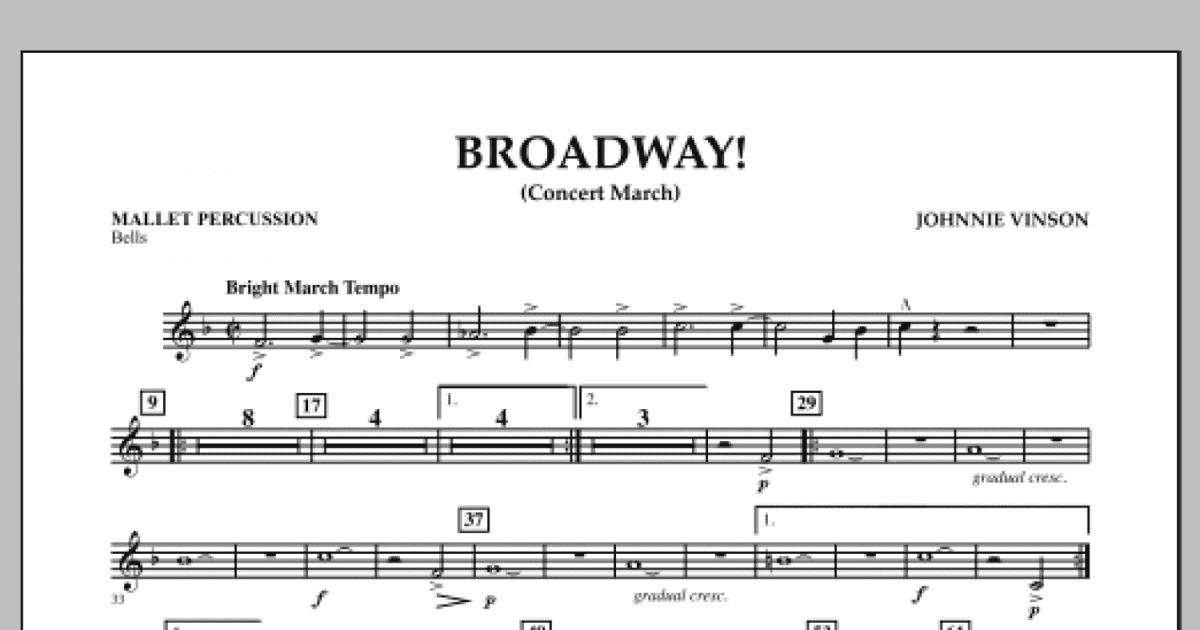 Broadway Mallet Percussion Concert Band Print Sheet Music Now