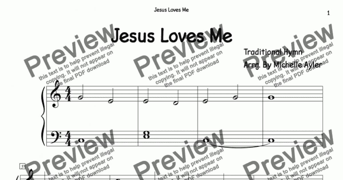 Jesus Loves Me Easy Piano Download Sheet Music PDF file