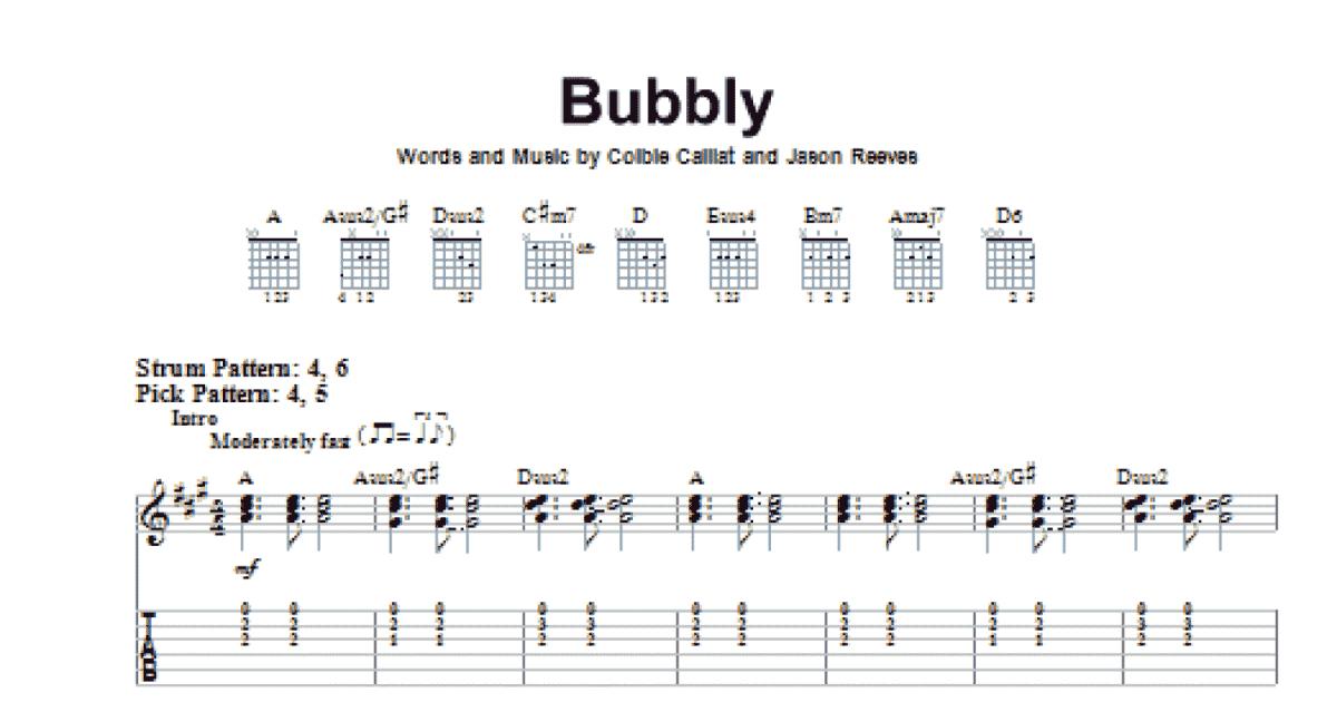 bubbly guitar chords for beginners
