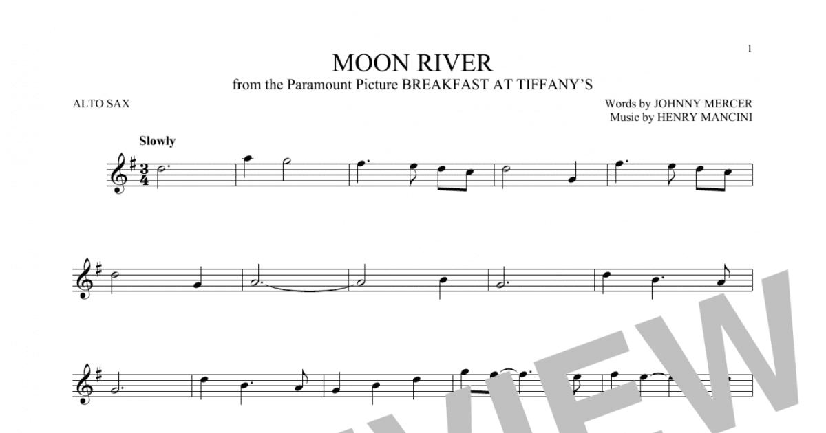 Moon River (Alto Sax Solo) - Print Sheet Music Now