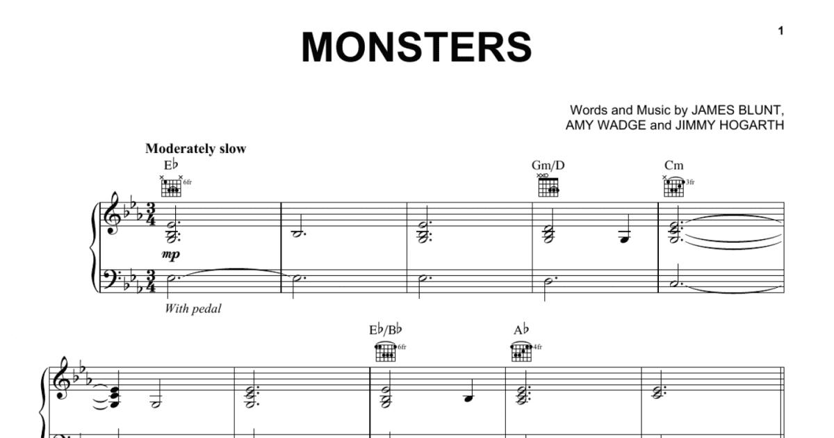 Free Monsters by James Blunt sheet music