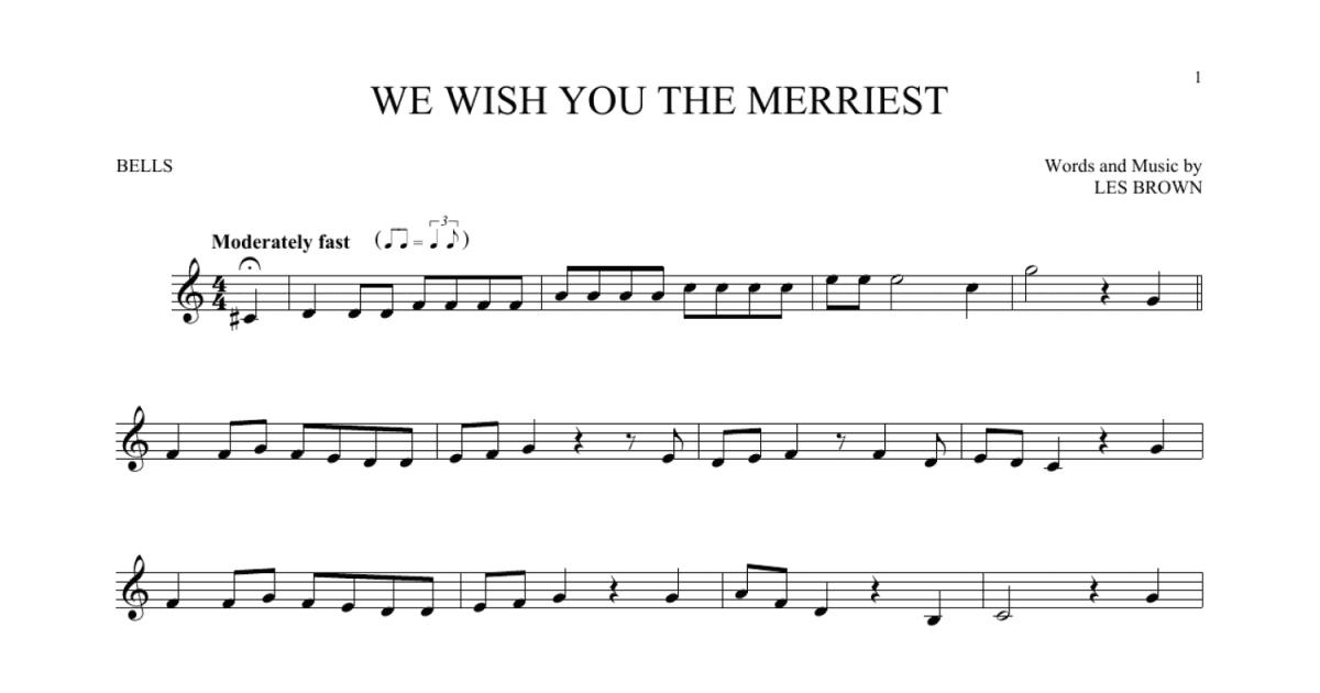 We Wish You The Merriest Bells Solo Print Sheet Music Now 9883