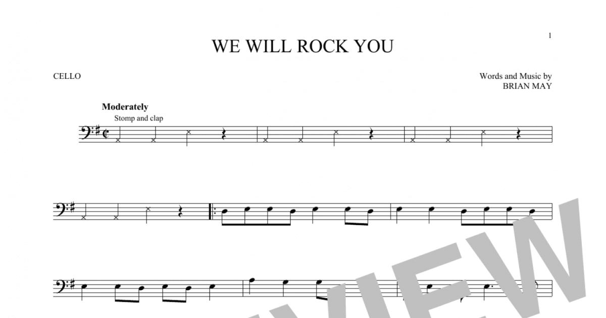 We Will Rock You (violonchelo solo) - ImprimirWe Will Rock You (violonchelo solo) - Imprimir  