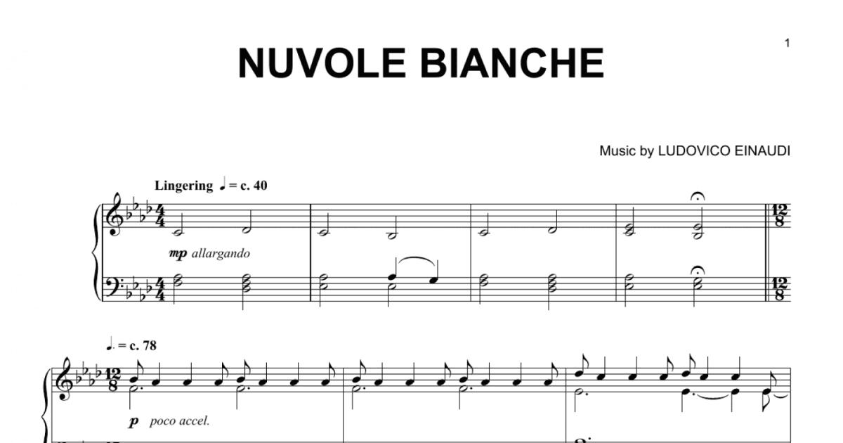 Nuvole Bianche (Piano Solo) - Print Sheet Music Now