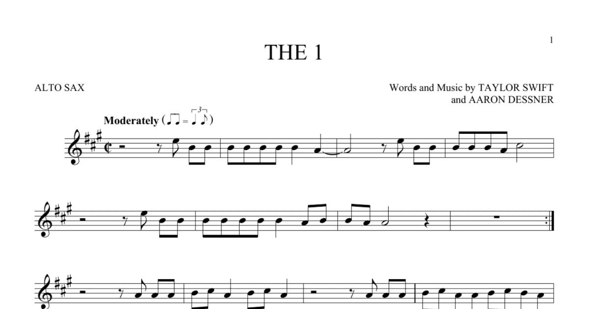 the 1 (Alto Sax Solo) - Print Sheet Music Now