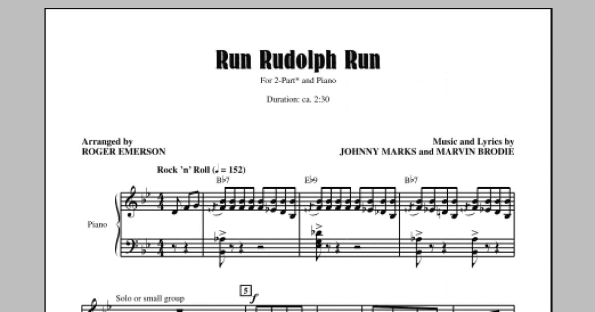 Run Rudolph Run 2 Part Choir Print Sheet Music Now