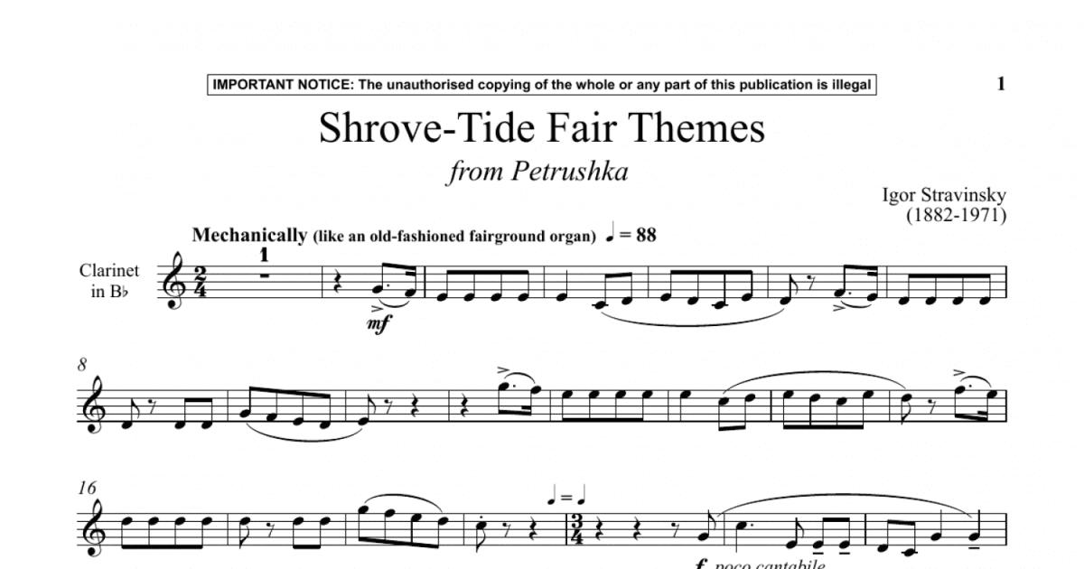 Igor Stravinsky - Shrove Tide Fair Themes (from Petrushka