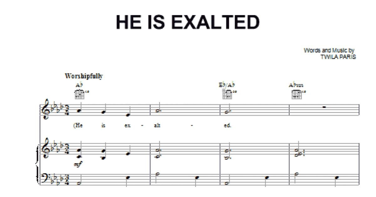 He Is Exalted Piano Vocal And Guitar Chords Right Hand Melody 9153