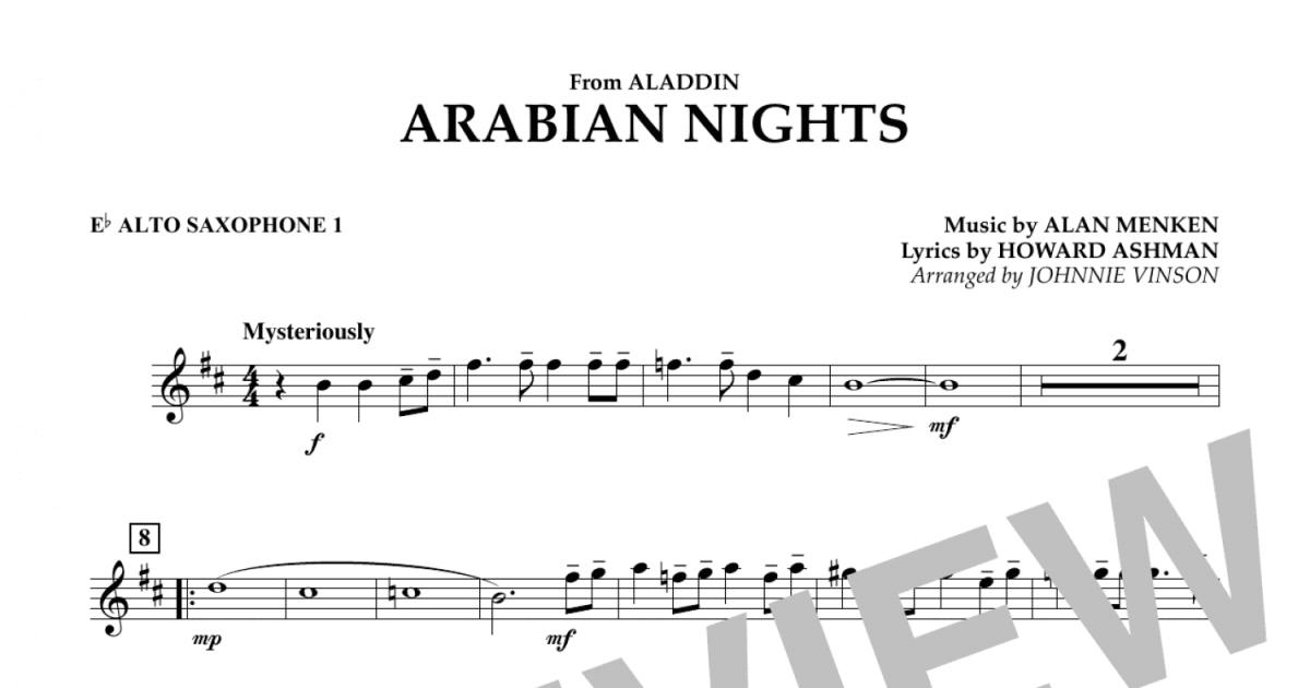 Arabian Nights (from Disney's Aladdin) (arr. Johnnie Vinson) - Eb Alto ...