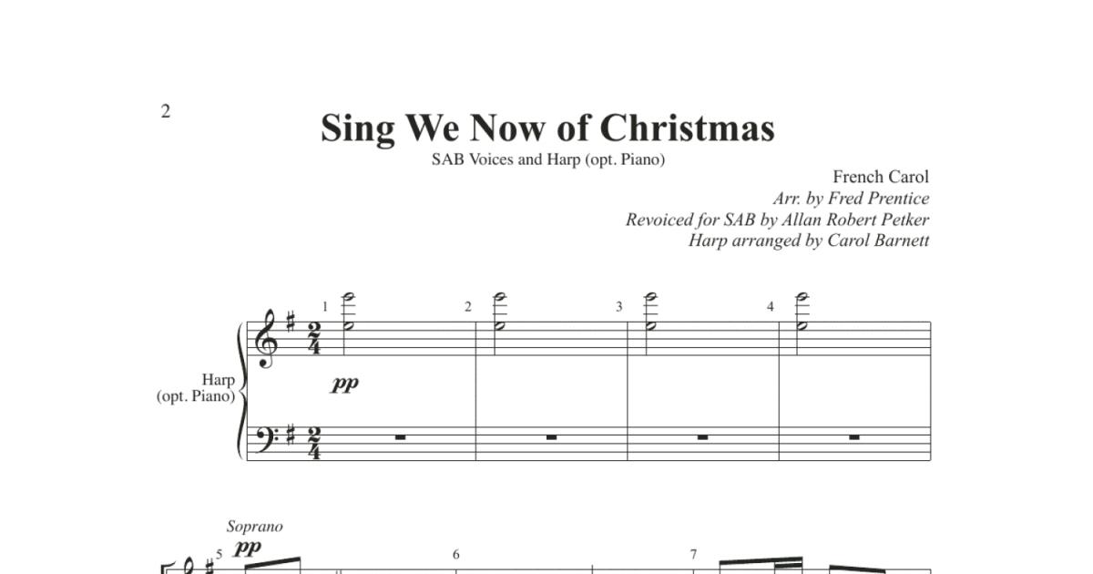 Sing We Now Of Christmas Sab Choir Print Sheet Music Now