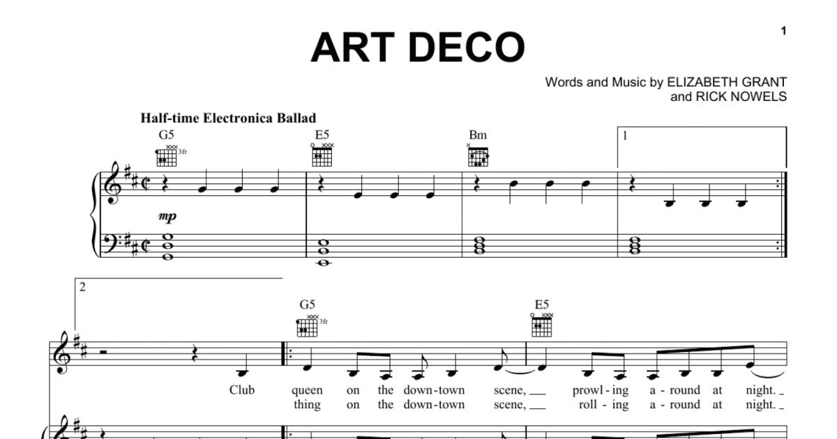 Art Deco (Piano, Vocal & Guitar Chords (Right-Hand Melody)) - Buy Now!
