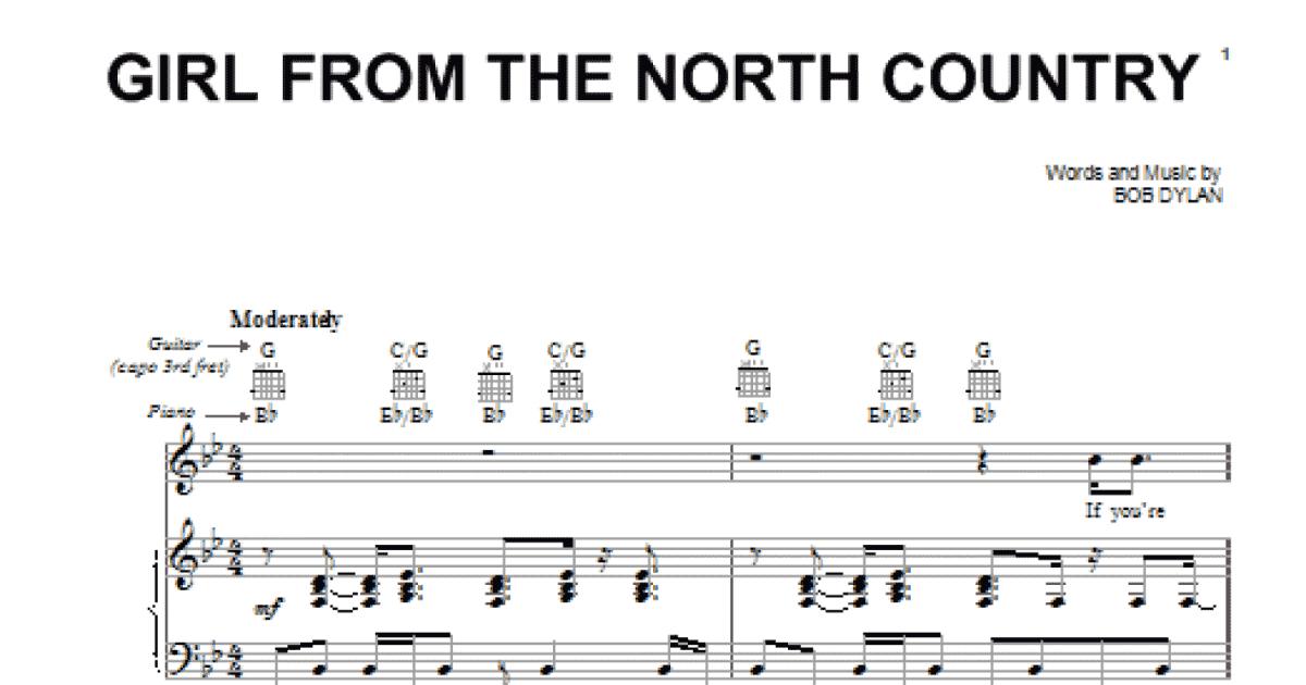 Girl from the North Country by B. Dylan - sheet music on MusicaNeo