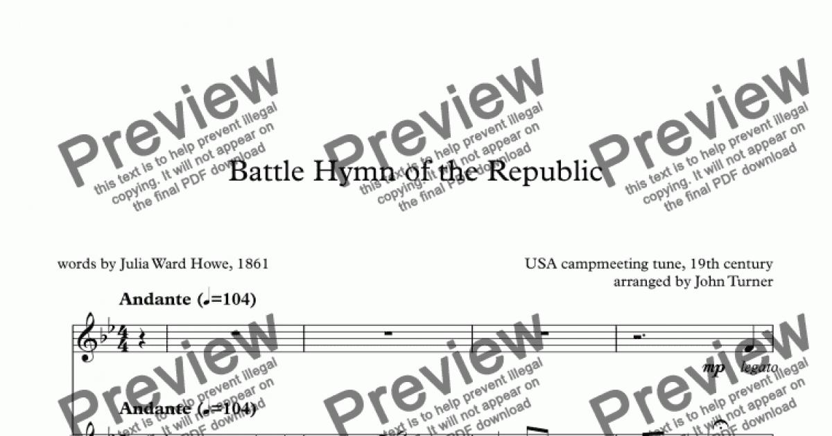 Battle Hymn Of The Republic Download Sheet Music Pdf File